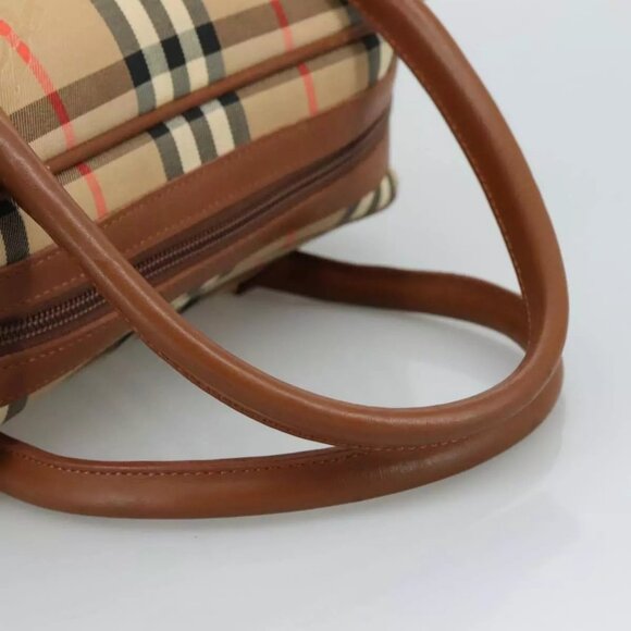 Burberrys Nova Check Hand Bag Canvas Beige Auth - Picture 9 of 16